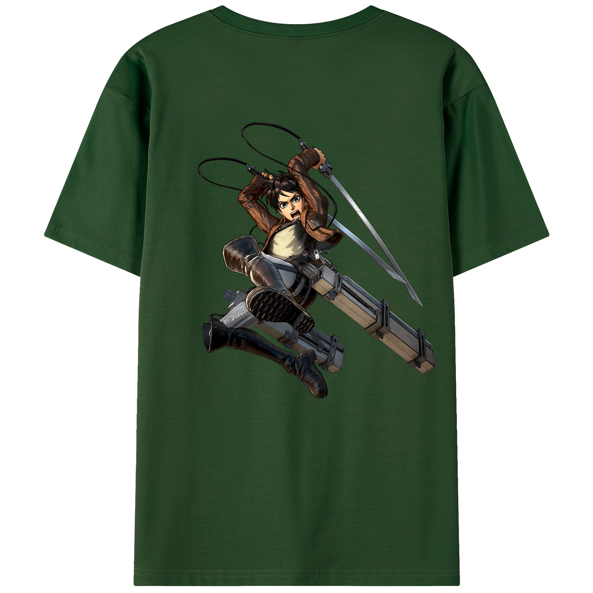 （画像用） 進撃の巨人 エレン･イェーガー Attack on Titan Eren Jäger 綿100％半袖Tシャツ（背面プリント）